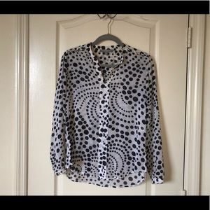 Polka Dot Gold Chain Shoulder Blouse